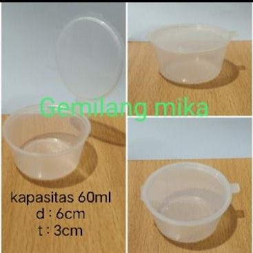 Cup sambel, saos, kecap, puding klip 60ml( isi 50 pcs)