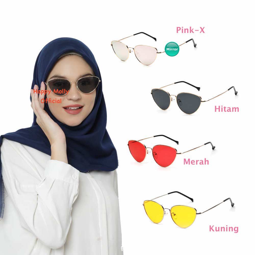 Kacamata Eye Cat UV Sunglasses (Design Korea) Wanita - MLB ( Group ) FREE Sarung