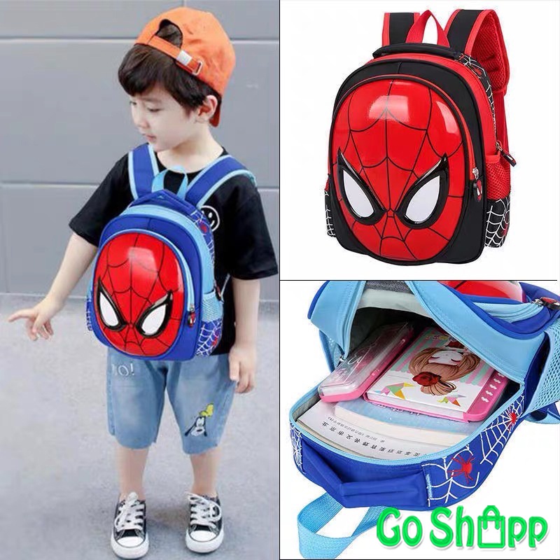 Tas Sekolah Anak Karakter Spiderman 3D Timbul Import Premium High Quality Terbaru -  Backpack Anak Sekolah SD - Tas Anak Karakter Spiderman - Tas Sekolah Anak Laki laki [BK18]