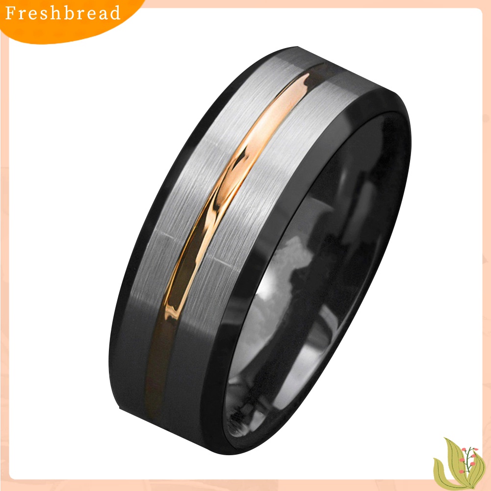 [TERLARIS]Fashion Men Matte Stripe Titanium Steel Band Ring Wedding Party Jewelry Gift