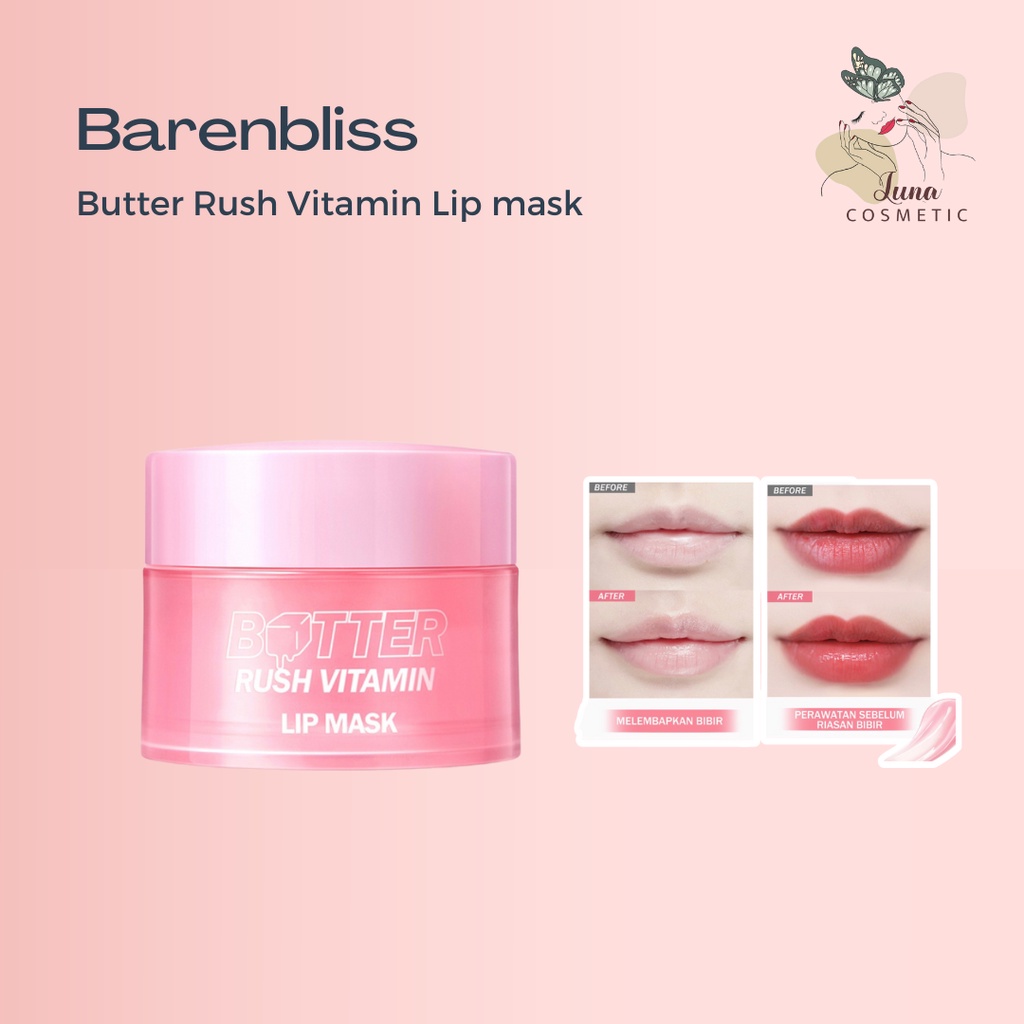 BNB barenbliss Butter Rush Vitamin Lip mask Moisturizing Lip Balm / Masker Bibir Cerah