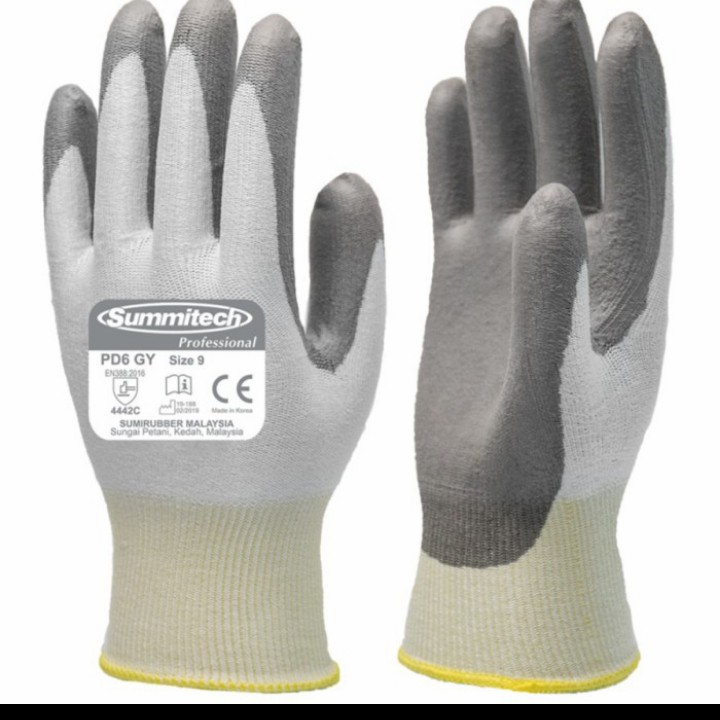 Summitech PD6 GY Sarung Tangan Safety Cut Resistance Gloves