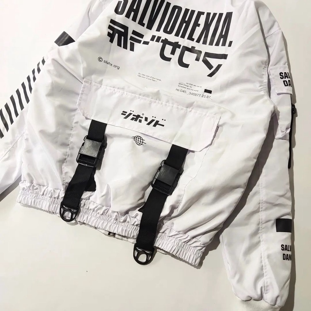 Bomber Jacket Pria Slvhx Cyborg White / Jaket Bomber / Jaket Pria Terkini