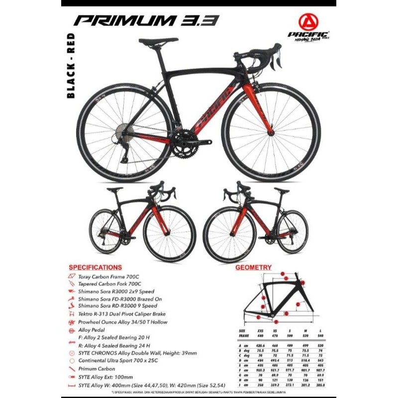 700C ROAD BIKE CARBON PRIMUM 3.3 PACIFIC