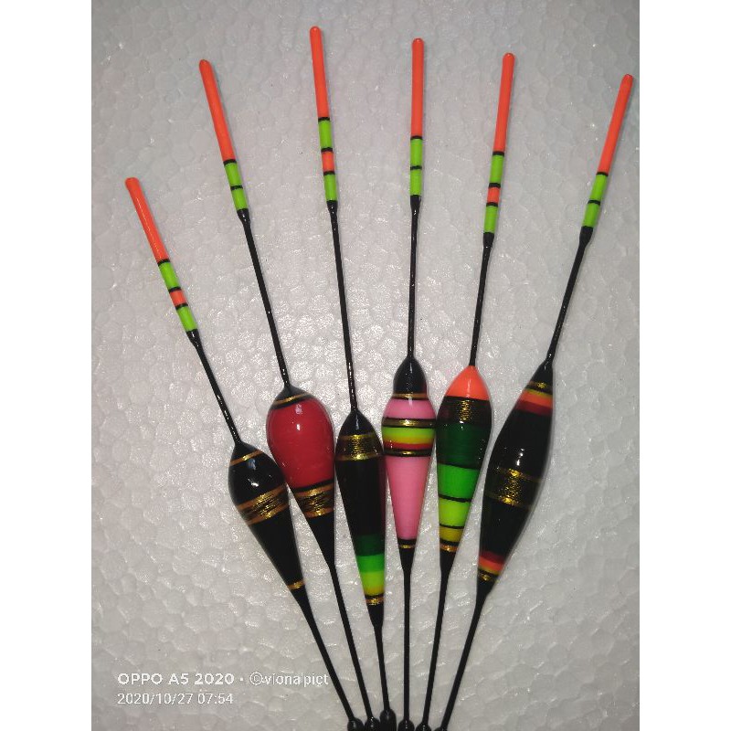pelampung pancing anti badai, hand made panjang 15-20cm