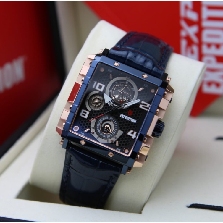 JAM TANGAN EXPEDITION E6757 / 6757 WANITA ORIGINAL BLUE SILVER
