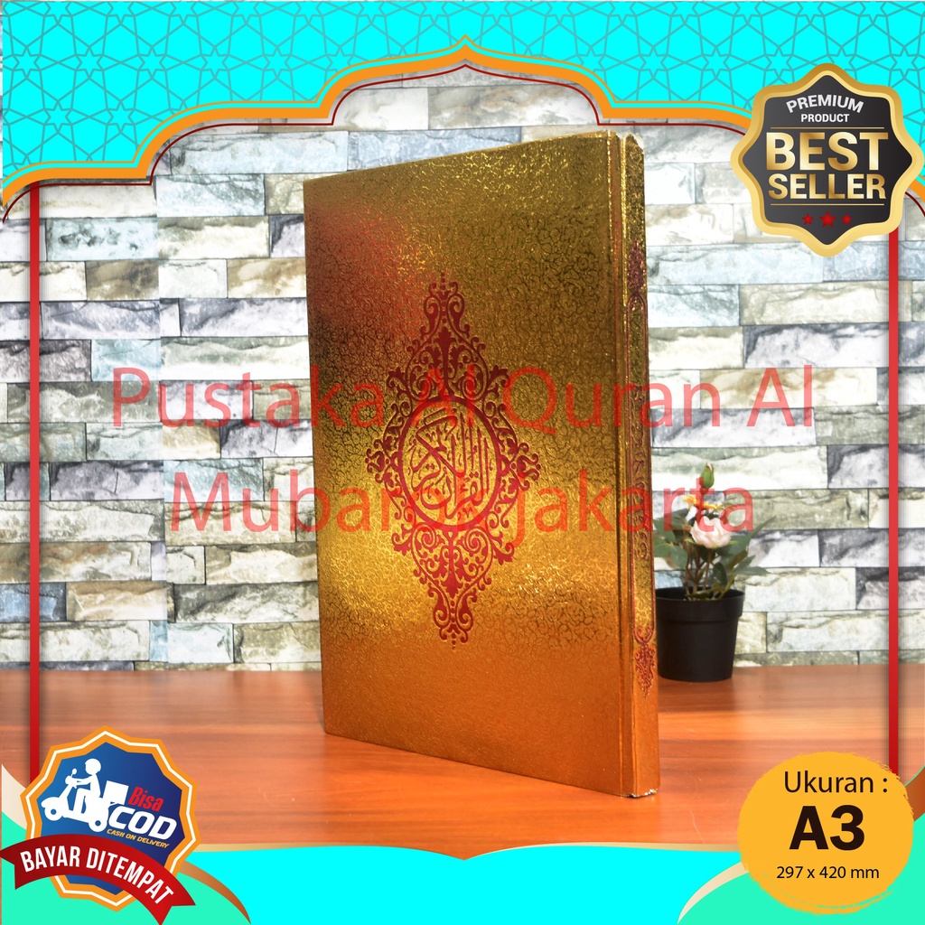 Al Quran Super Jumbo Emas A3 Besar, Al-Quran Super Jumbo Untuk Lansia/Orang Tua, Al quran Super Besa