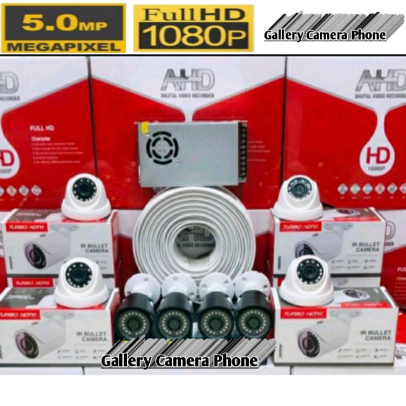 CCTV PAKET 8 CHANNEL 8 KAMERA 1080P 5MP KOMPLIT TINGGAL PASANG