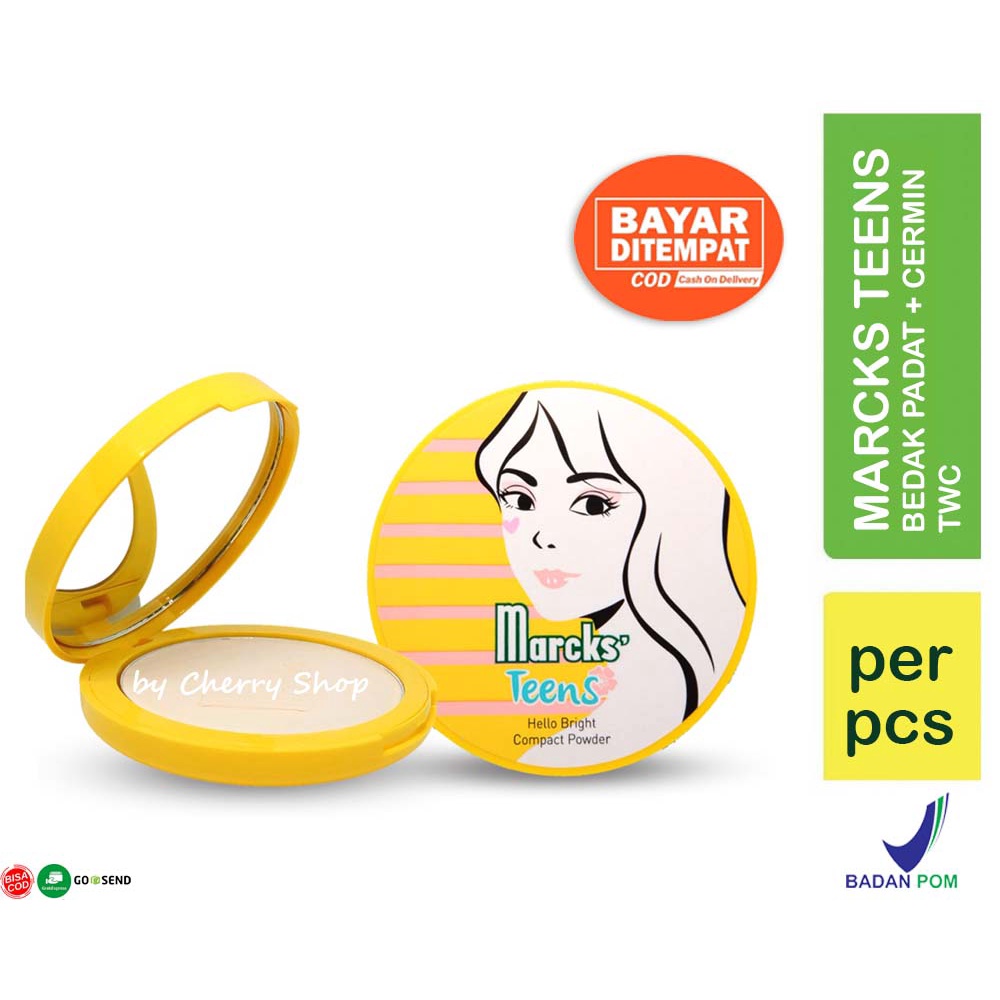 [KEMASAN BARU] [BPOM] MARCKS Teens Compact Powder 12gr | Marcks TWC Bedak Padat + Cermin