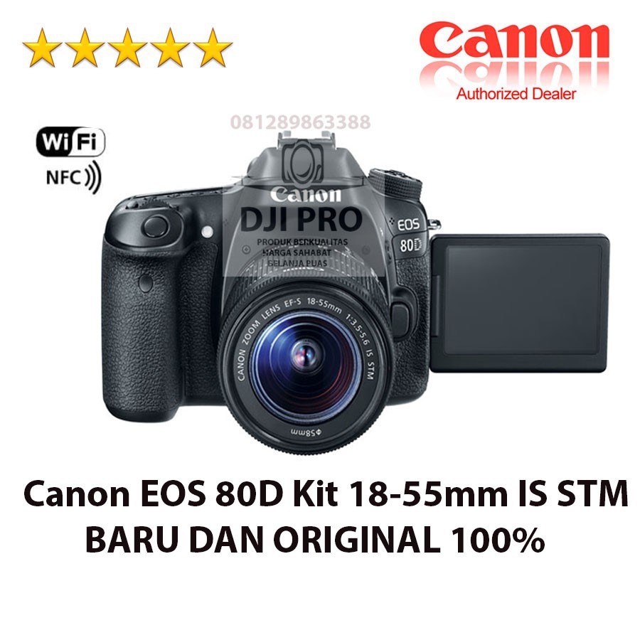 CANON EOS 80D KIT EF-S 18-55MM IS STM - CAMERA DSLR CANON WIFI