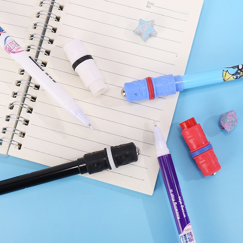 1pc Pulpen Gel Putar Portable Bahan Plastik Motif Ultraman Untuk Stationery Sekolah / Kantor