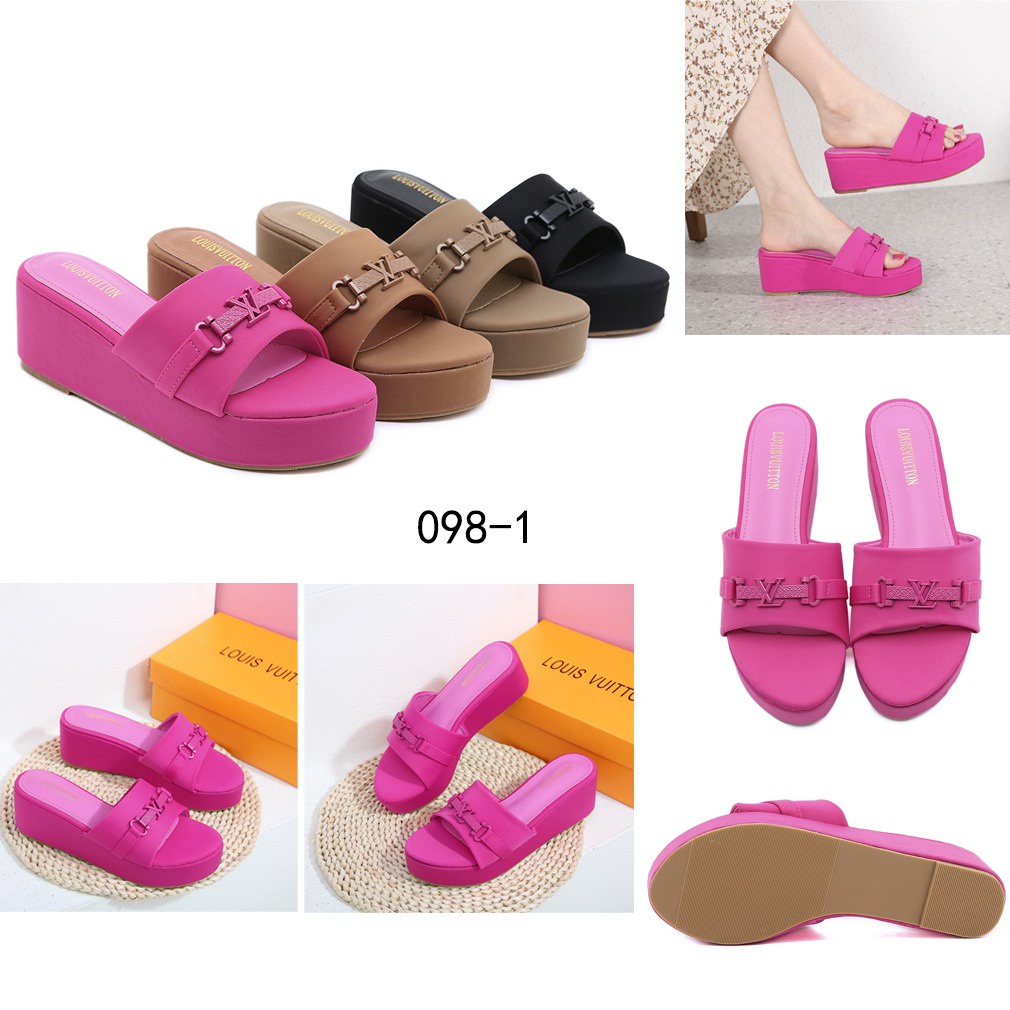 Logo Wedges Heel Sandals 098-1