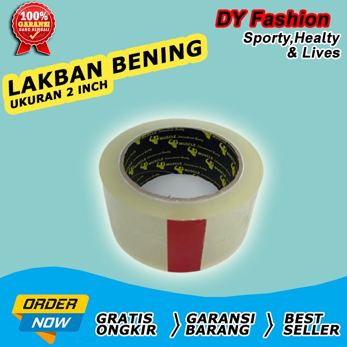 

Lakban bening Transparan Tape MN24 solasi Isolasi bening 90 yard 80Meter 48 mm 2inch solatip selotip