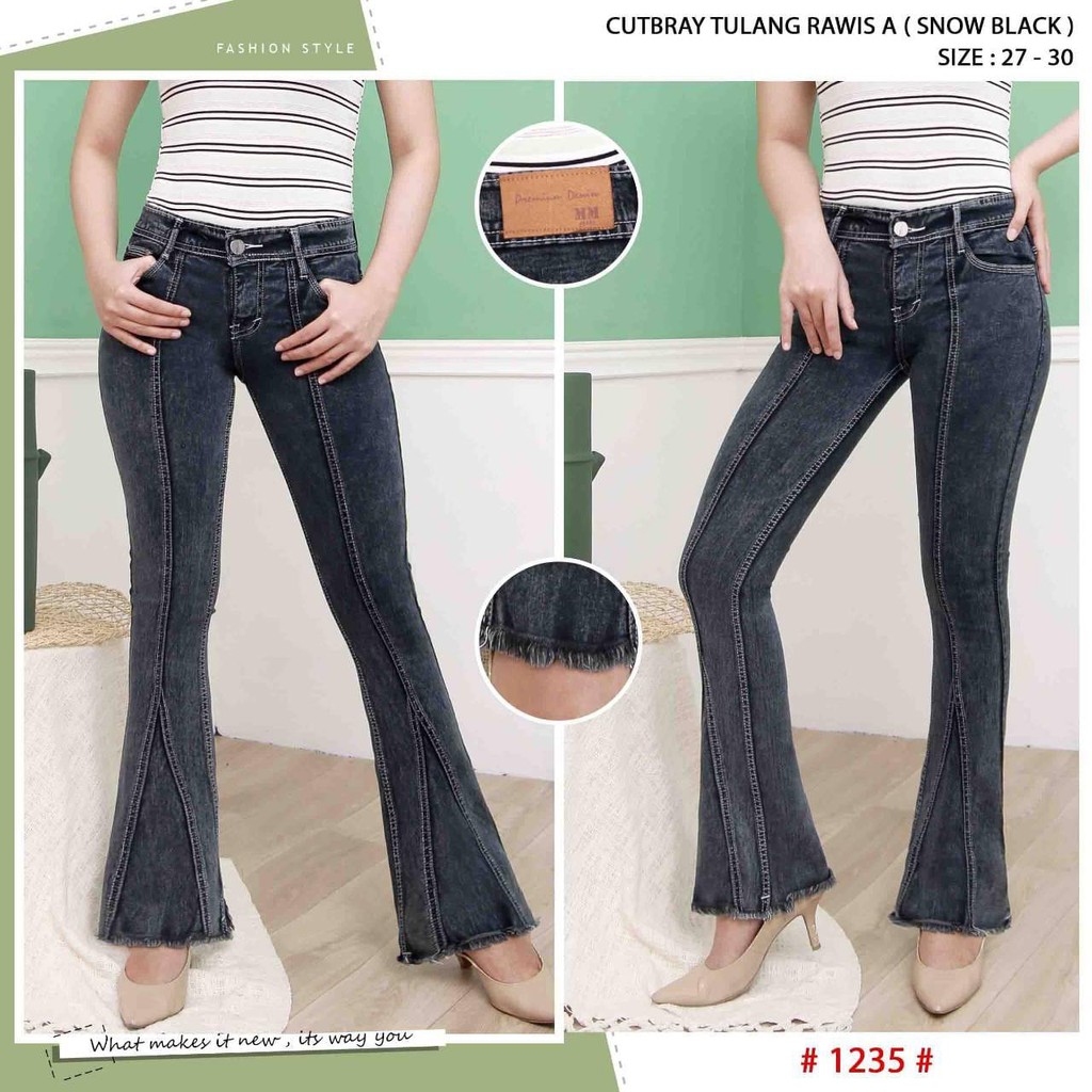 Celana Jeans Wanita Cutbray Tulang Rawis 27 28 29 30 Bisa Bayar Ditempat(COD)