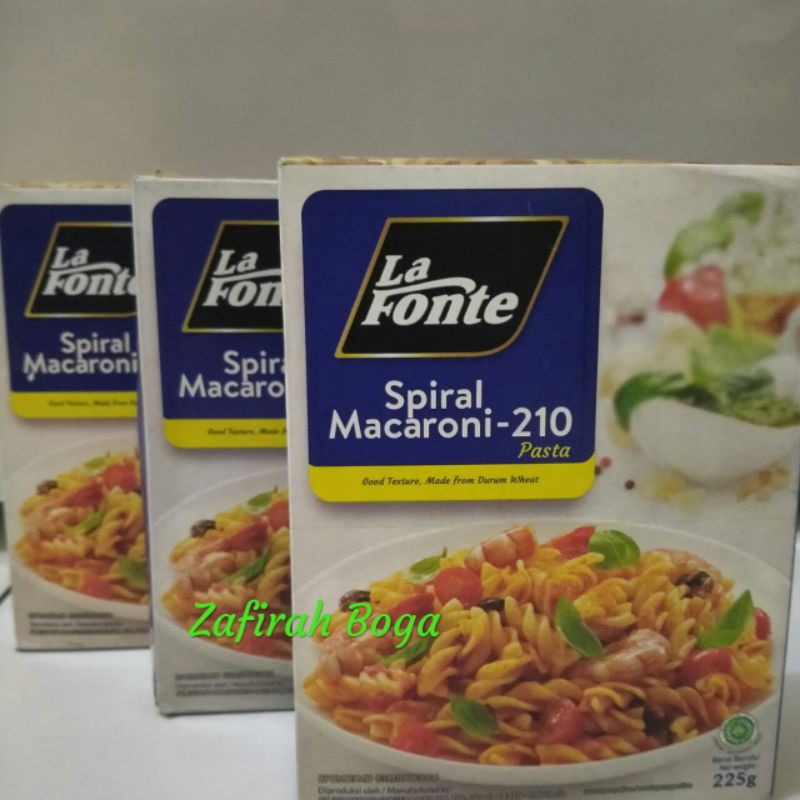 

Spiral Macaroni La Fonte -210/Pasta 225 Gram