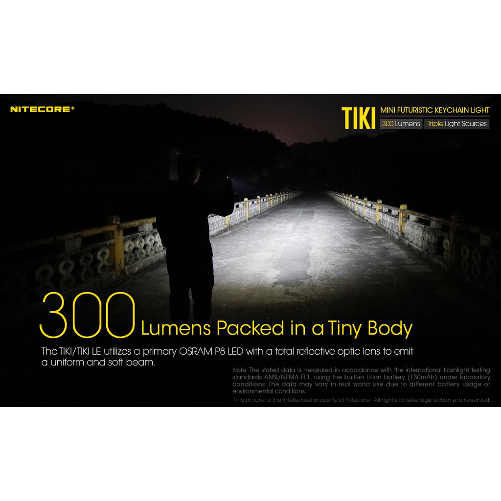 Senter Nitecore TIKI Mini LED OSRAM P8 300 Lumens plus UV untuk cek uang palsu