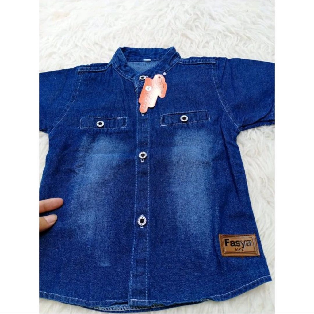 COD KEMEJA ANAK MODEL RANNGOKIDS DENIM JEANS KEREN BLUE WASH 3-10 TAHUN-2