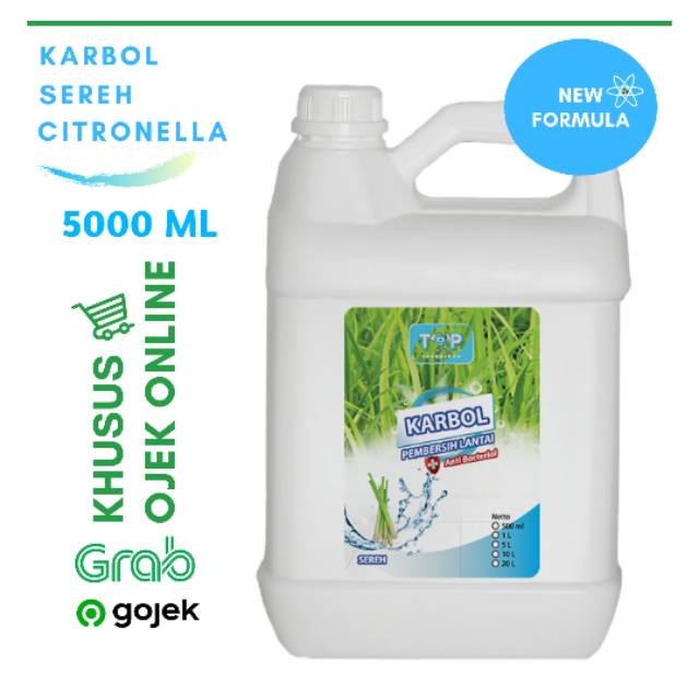 KHUSUS GOSEND / GRAB, Karbol Wangi Sereh Citronella Oil Jerigen 5 Liter