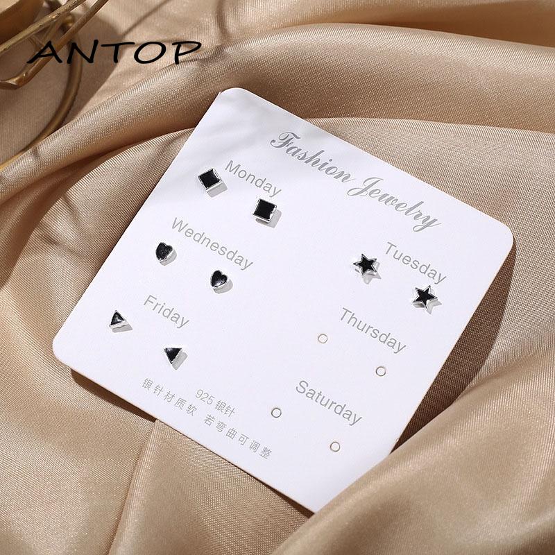 Set Anting Tusuk Silver 925 Desain Simple Hias Mutiara Untuk Wanita