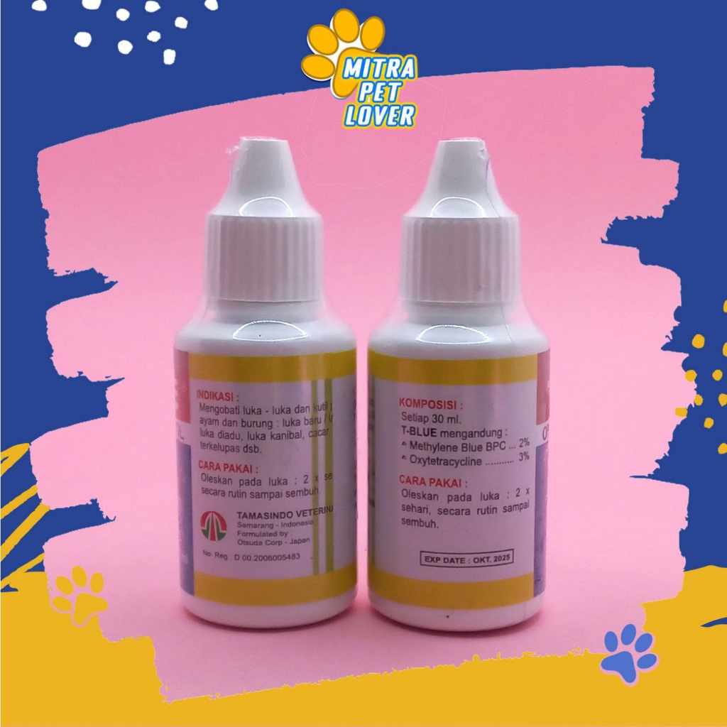 OBAT LUKA AYAM DAN BURUNG - T BLUE DROP 30 ML ORIGINAL - CAIRAN TETES UNTUK KUTIL CACAR BEKAS CAKARAN , LUKA DIADU &amp; KANIBAL &amp; TERKELUPAS CHICKEN UNGGAS &amp; BIRD - AMAN AMPUH - MURAH ASLI - PET ANIMAL HEALTHCARE TAMASINDO VITAMIN TERNAK HEWAN MITRAPETLOVER