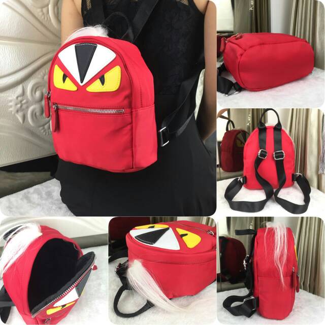 #A888 Fendi Monster Nylon Backpack SS17