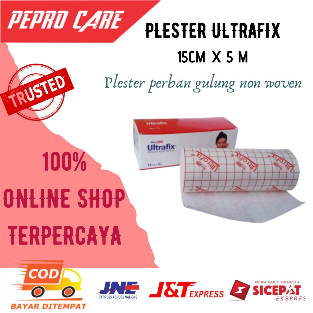 PLESTER PENUTUP LUKA PEREKAT PERBAN ULTRAFIX ONEMED GULUNG ROLL ELASTIS 15 CM X 5 M PPF 134
