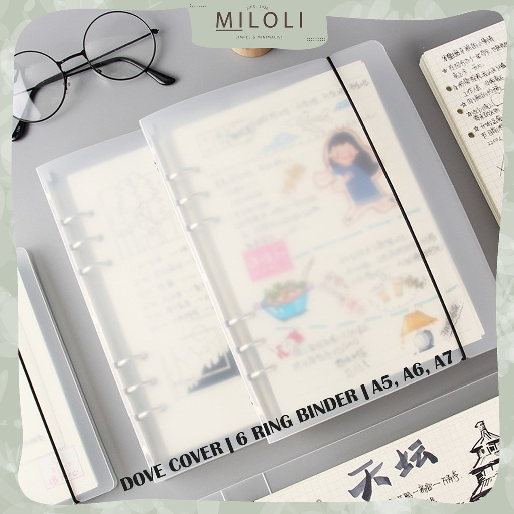 

[MILOLI] Buku Binder A5 A6 A7 Dove Cover Binder 6 Ring Notebook - E0014