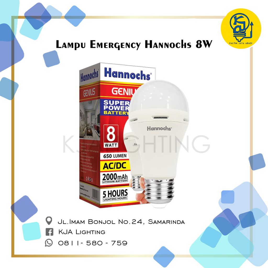 LED HANNOCHS GENIUS 8 W / LAMPU LED EMERGENCY HANNOCHS AC DC