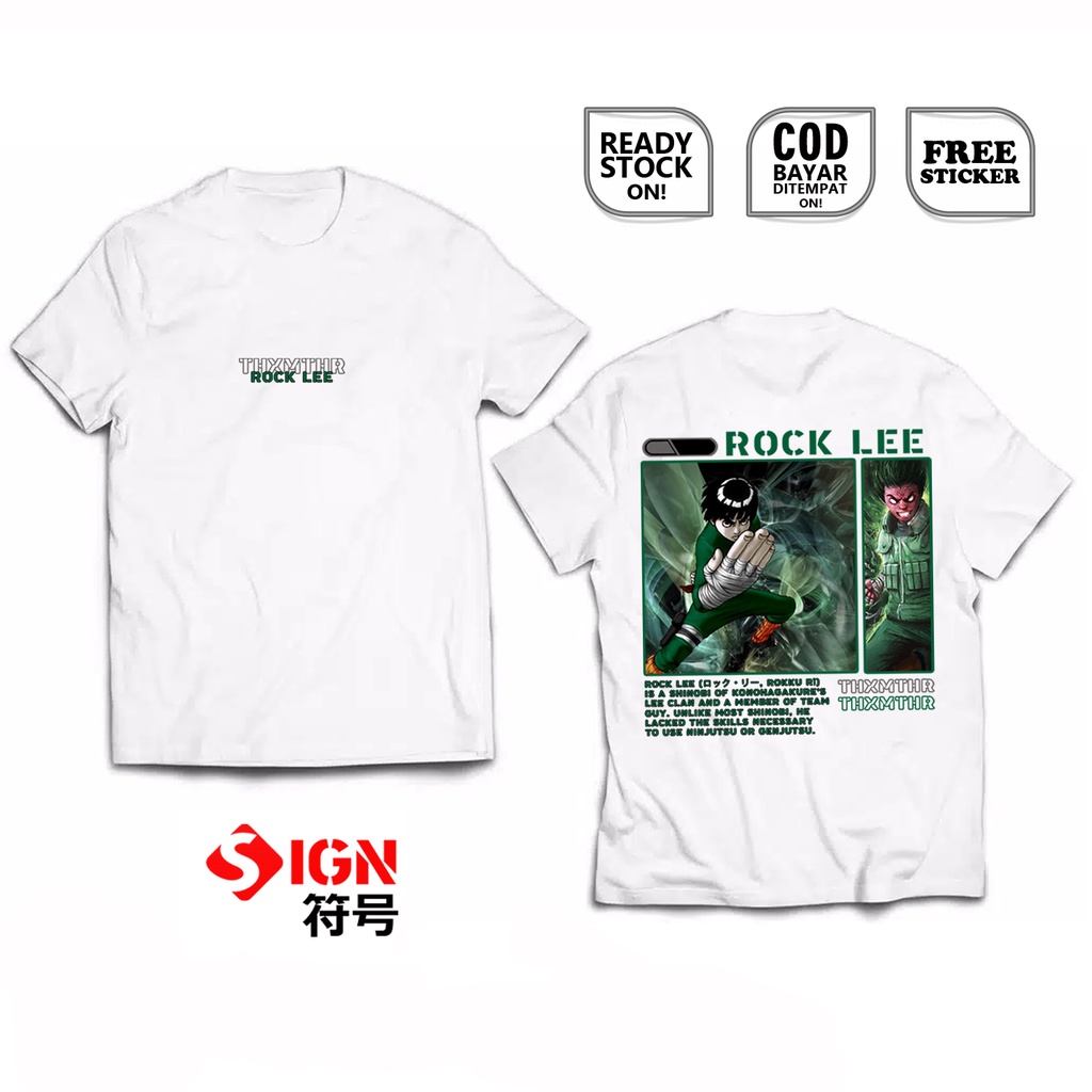 KAOS ROCK LEE NARUTO TEAM GUY LEE CLAN KONOHAGAKURE ANIME MANGA KONOHA GUY MAITO NEJI HYUUGA GAARA S