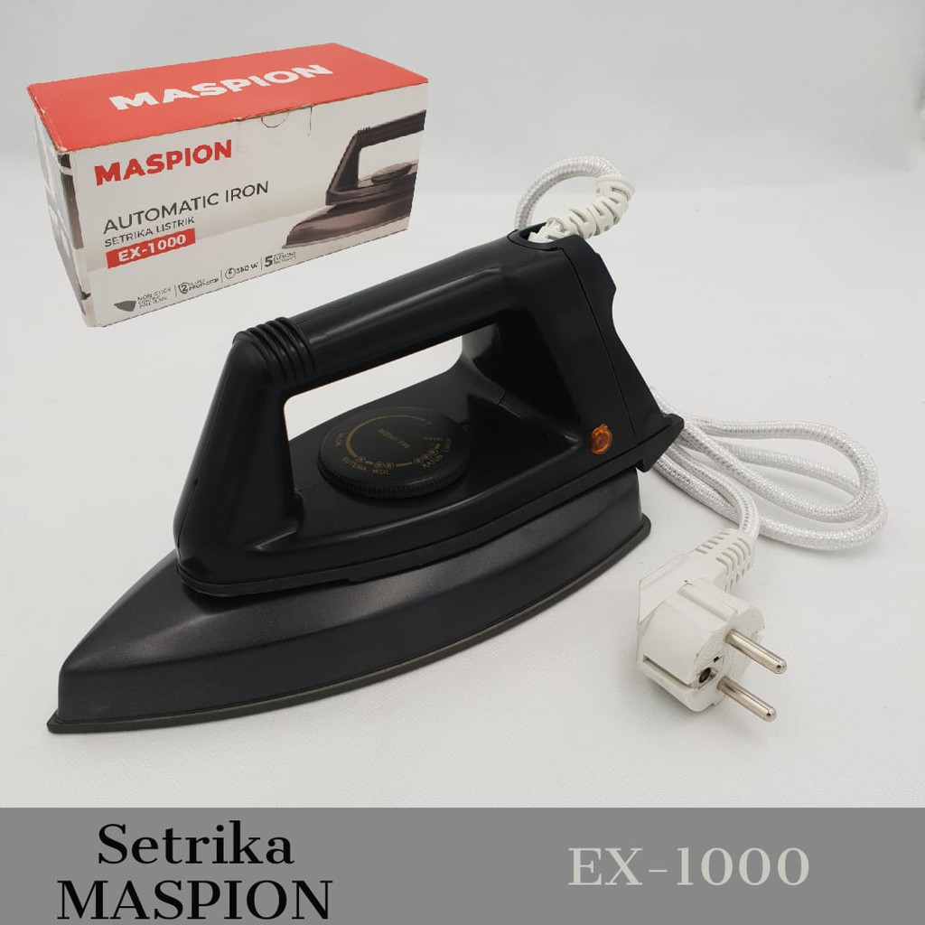 Setrika Listrik Maspion EX-1000/Gosokan Listrik Maspion/ GOSOKAN BAJU LISTRIK 350 WATT/ Maspion Setr