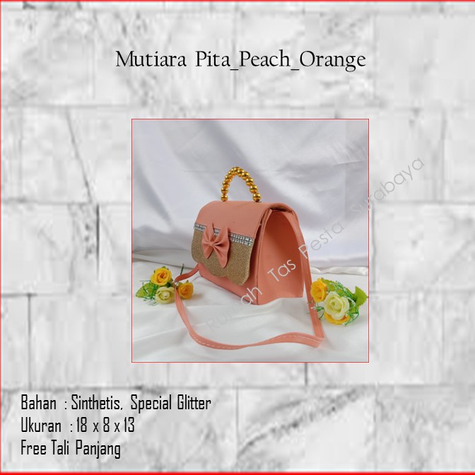 Tas Mewah,Tas Selempang,Tas Termurah,MTiara Pita_Peach_Orange