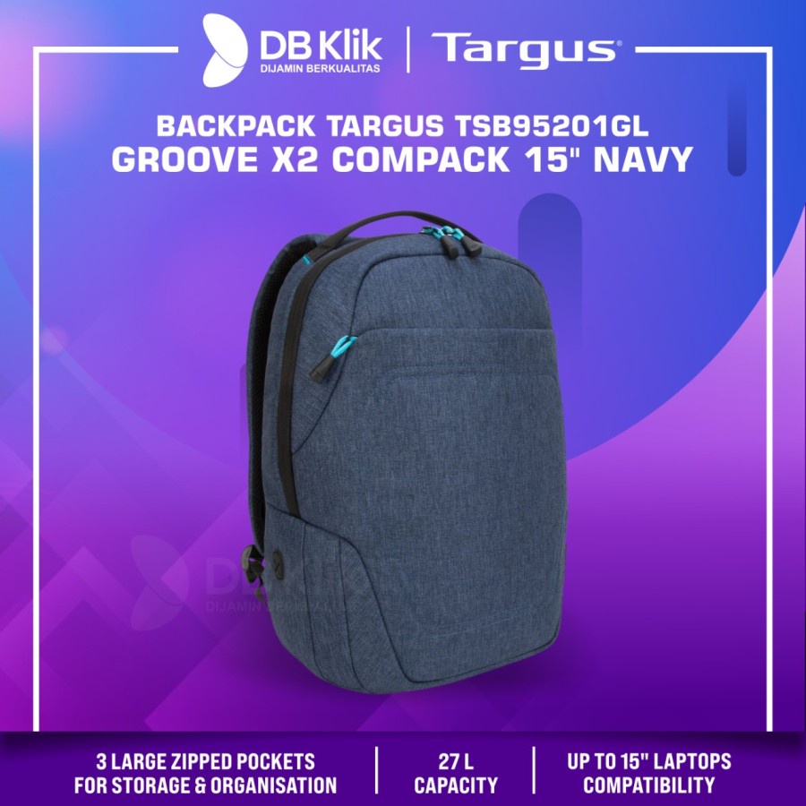 Backpack TARGUS TSB95201GL GROOVE X2 COMPACT 15&quot; Navy - TSB 95201GL