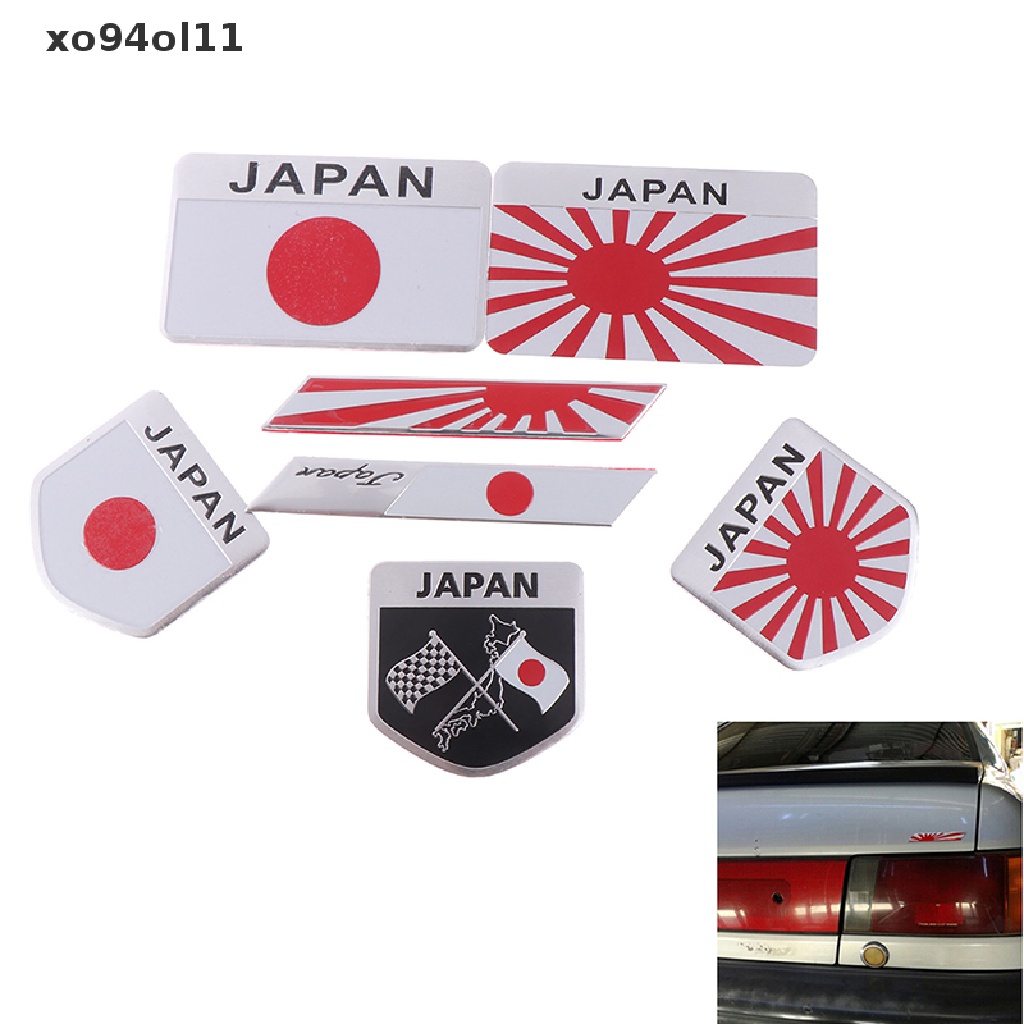 1pc Stiker emblem logo Bendera Jepang Bahan alloy Untuk Dekorasi Mobil / Motor