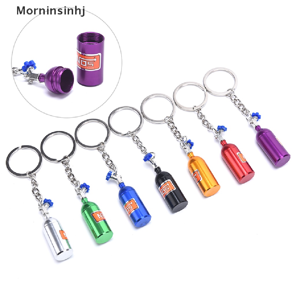 Mornin Gantungan Kunci Mobil Turbo NOS Botol Nitrogen Metal Key Ring Stash Pill Box Storage id