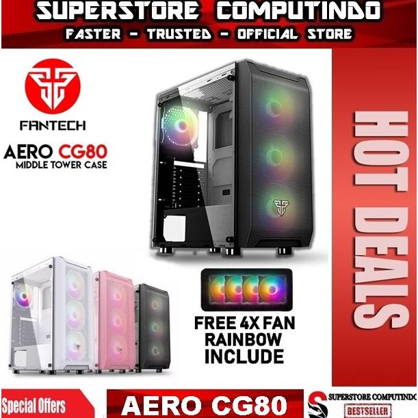 Promo Fantech Aero Cg80 Tempered Glass Gaming Case