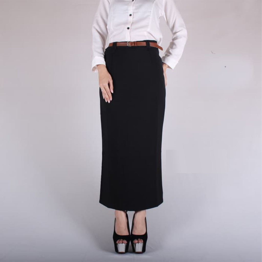 Rok Span Hitam Polos Rok Kerja wanita Kantor Rok Span Wiron Office Formal Casual Fashion size Jumbo