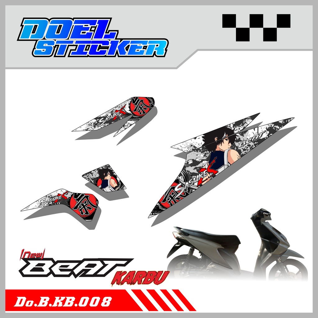 Striping Beat Karbu 2008 2009 2010 2011 2012 Variasi Sticker DESAIN SASUKE 008