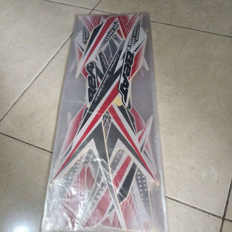 striping stiker les body Honda beat 2020 putih bahan original