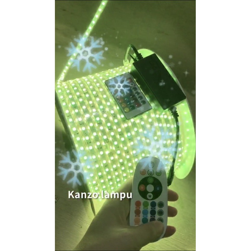 Lampu selang led WARNA WARNI meteran RGB 5050 set komplit tinggal pakai plus remot