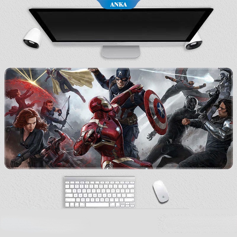 Mouse pad Marvel's The Avengers papan ketik Marvel Comics besar Iron Man