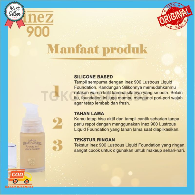 Inez 900 Lustrous Liquid Foundation Murah