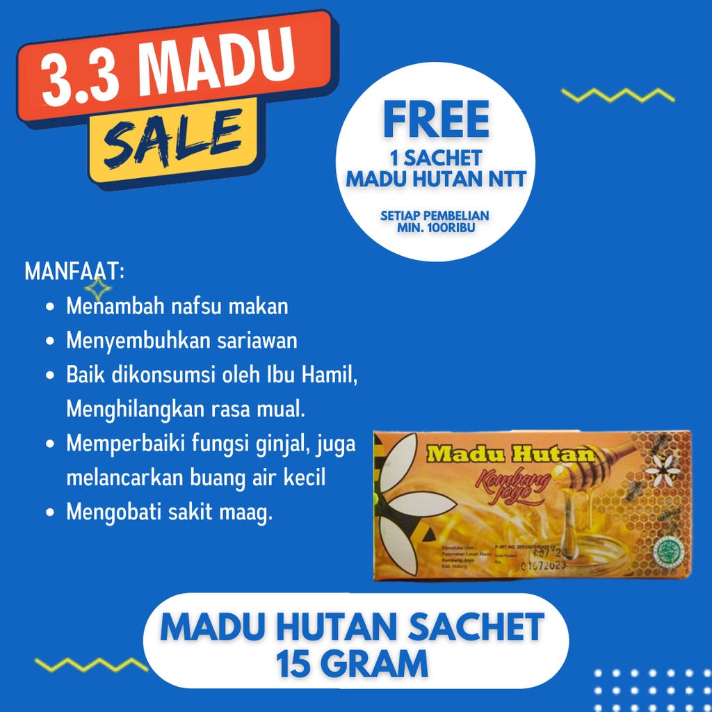 

Sachet Madu Hutan 15gram x 5pcs