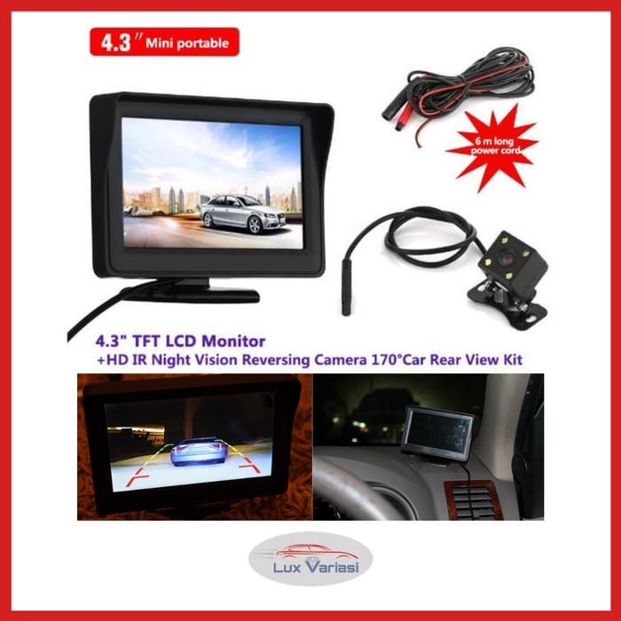 TFT Monitor 4.3 inch + Kamera Parkir Mundur Mobil