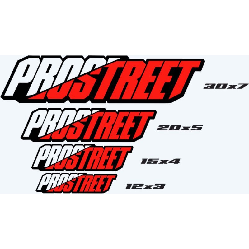 STICKER PROSTREET PUTIH MERAH CUTTING