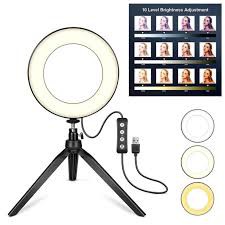 Ring Ligth Mini Tripod dan Ring Ligth Lazypod Jepit Meja 3 Mode Ligth