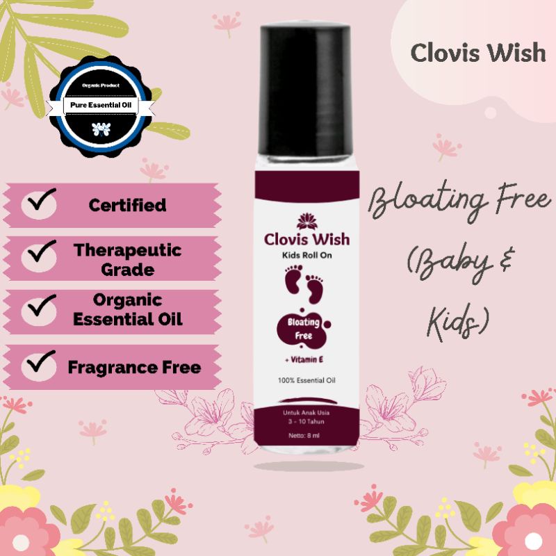 Clovis Wish Bloating Free Meredakan Perut Kembung altrn cessa Sakit Perut pada Anak dan Bayi Roll On