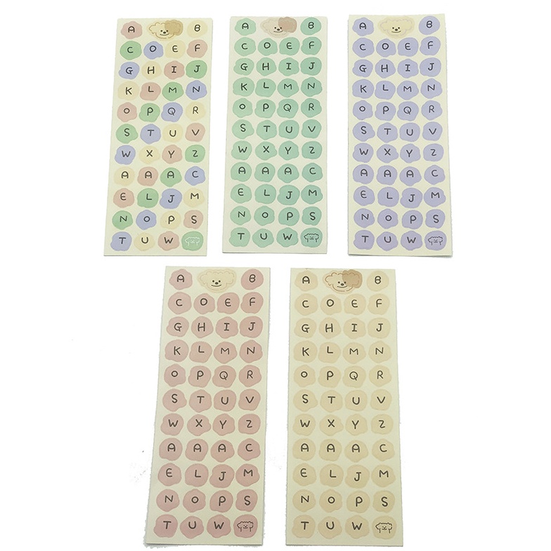 Stiker Alphabet Mini Lucu Aesthetic Warna Warni Huruf Besar Dan Kecil 1 Pc