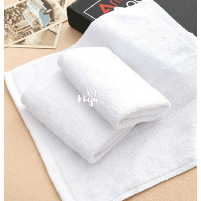 Handuk Muka | Handuk Wajah | Face Towel White Cotton - SAPUTANGAN HANDUK PUTIH