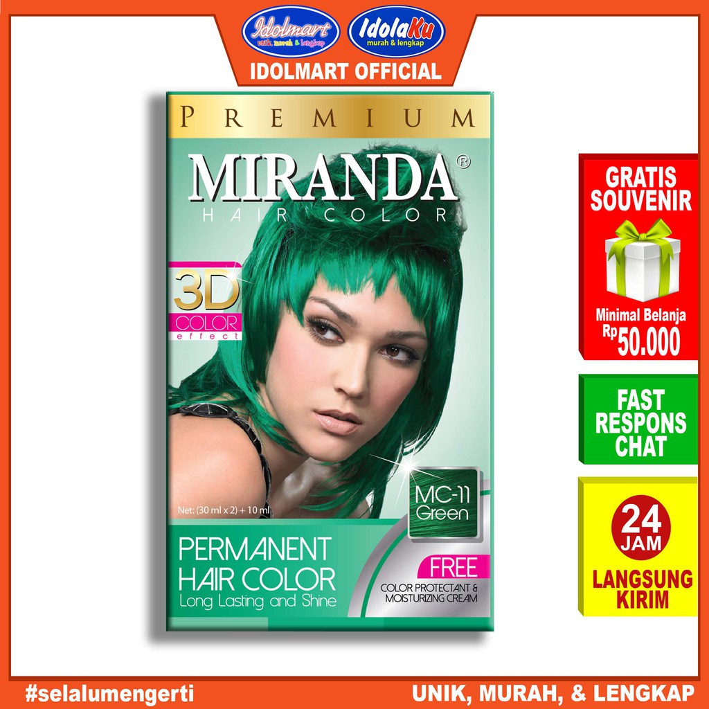 IDOLAKU Miranda Hair Color (Cat Rambut Permanen) MC11 Orange 30ml