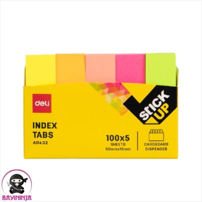 

DELI Index Tabs Memo Sticky 100 x 5 sheets T-Ninjabayi 01